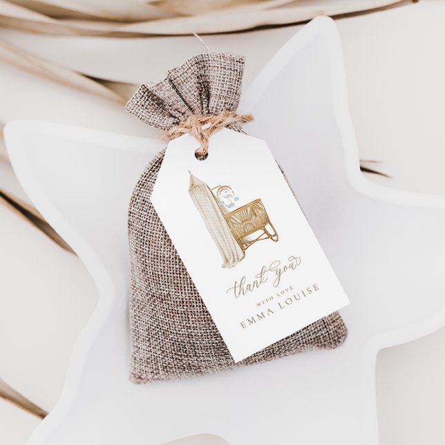 Neutral Boho Baby Brunch Vielen Dank Geschenkanhänger (Von Creator hochgeladen)