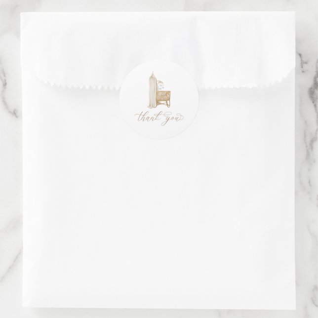 Neutral-Boho-Babynahrung Runder Aufkleber (Tasche)