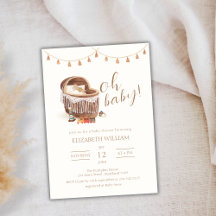 Neutral Boho Bassinet Toy Baby Shower