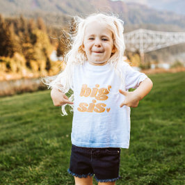 Neutral Boho "big sis" Herz Matching Geschwister Kleinkind T-shirt