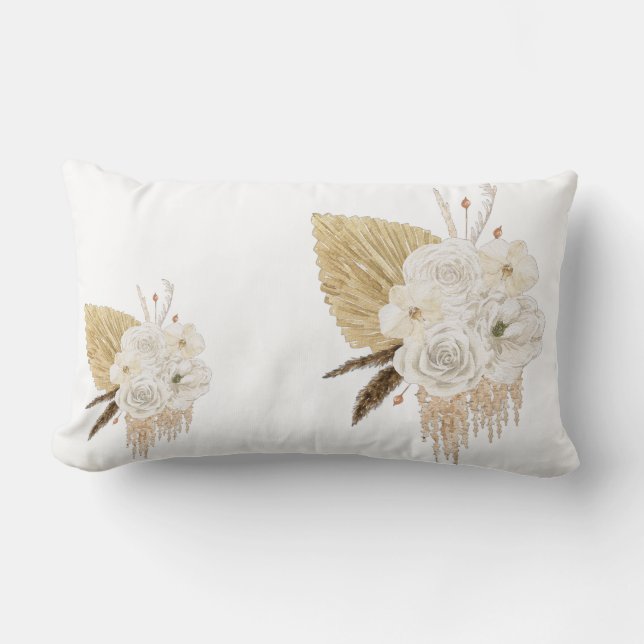 Neutral Boho Bläschenkissen | Lendenkissen (Vorderseite)