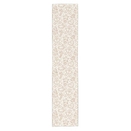 Neutral Boho Christmas Gingerbread Man Beige Kurzer Tischläufer