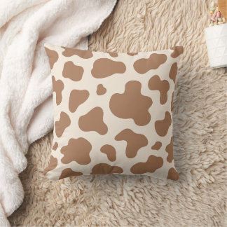 Neutral Boho Cow Print Western Cowboy Beige Brown Kissen