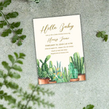 Neutral Boho Desert Cactus Garden Baby Shower