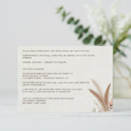Neutral Boho Floral mit Details Hochzeit Begleitkarte