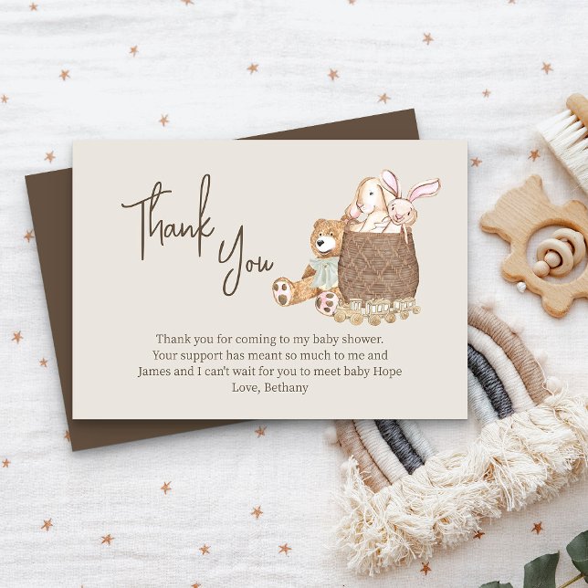Neutral Boho Kinderzimmer Baby Dusche Dankeskarte (Cute thank you cards from my Boho Nursery baby shower Collection)