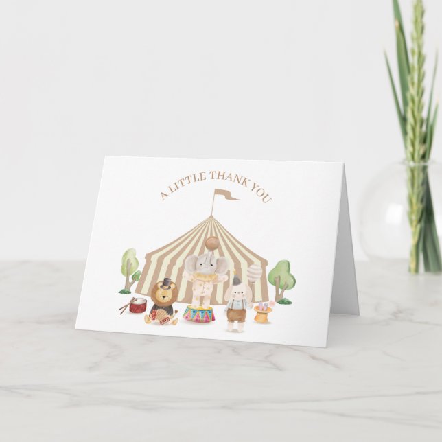 Neutral Boho Magical Safari Circus Baby Dusche Dankeskarte (Vorderseite)