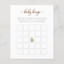 Neutral Boho Pampas Grass Giraffe Baby Bingo Spiel Flyer