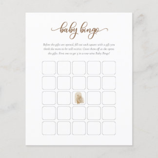Neutral Boho Pampas Grass Giraffe Baby Bingo Spiel Flyer