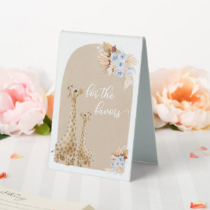 Neutral Boho Pampas Grass Giraffe für die Favorite Tischaufsteller