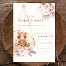 Neutral Boho Teddy Bear Baby Shower