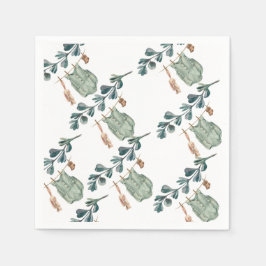 Neutral Boho | Wasserfarben-Babydusche Serviette