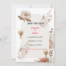 Neutral Boho Wedding Save The Date