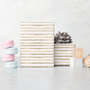 Neutral Brown Stripe Baby Geschenkwrap Geschenkpapier