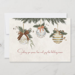 Neutral Christmas Card with Ornaments Feiertagskarte