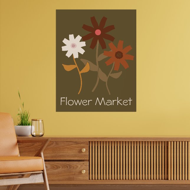 Neutral Color Daisy Poster (Wohnzimmer 2)