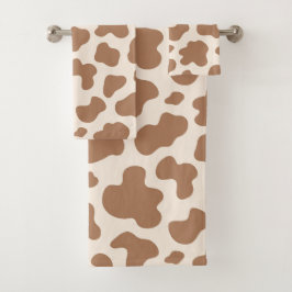 Neutral Cow Print Western Cowboy Beige Brown