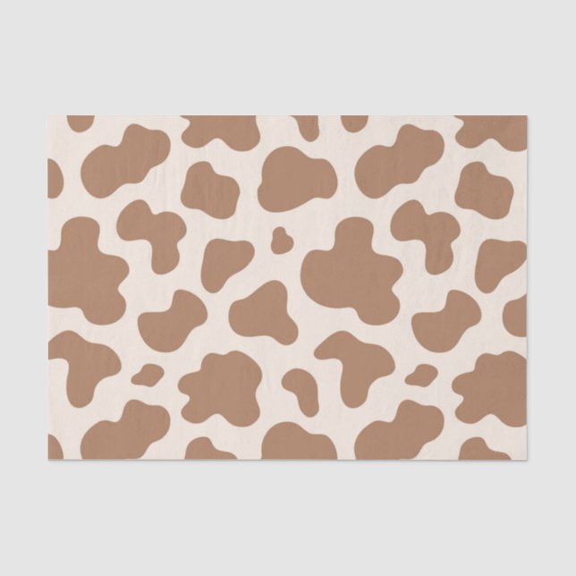 Neutral Cow Print Western Cowboy Beige Brown Seidenpapier (Vorderseite)