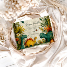 Neutral Dinosaur Baby Shower Diapper Raffle