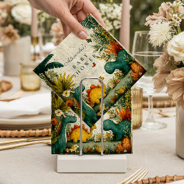 Neutral Dinosaur Baby Shower Serviette