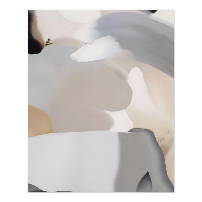Neutral Earth Abstract with Organic Forms Poster (Vorderseite)