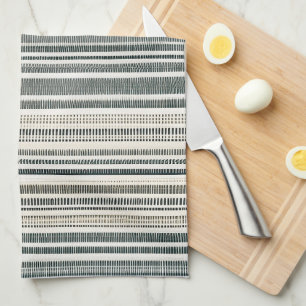 Neutral Earth Tone Boho Stripe Geschirrtuch
