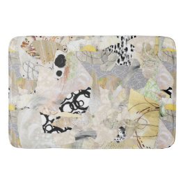 Neutral Elegant Abstract Collage Design Badematte