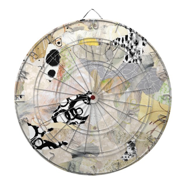 Neutral Elegant Abstract Collage Design Dartscheibe (vorne)