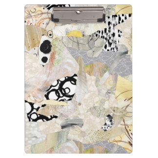 Neutral Elegant Abstract Collage Design Klemmbrett