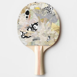 Neutral Elegant Abstract Collage Design Tischtennis Schläger