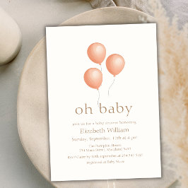 Neutral Elegant Boho Balloon Baby Shower Einladung