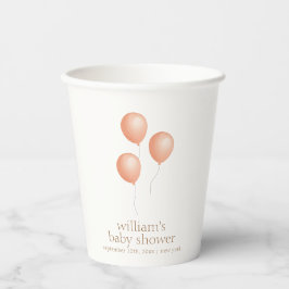 Neutral Elegant Boho Balloon Baby Shower Pappbecher