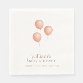 Neutral Elegant Boho Balloon Baby Shower Serviette