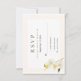 Neutral Elegant Floral Wedding RSVP Karte