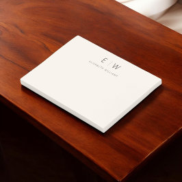 Neutral Elegant Moderner Minimalistischer Monogram Post-it Klebezettel