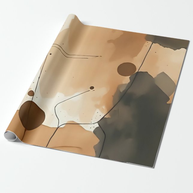 Neutral erdige Abstrakte Schichten Geschenkpapier (Ungerollt)