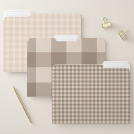 Neutral Farmhouse Gingham Pattern Papiermappe