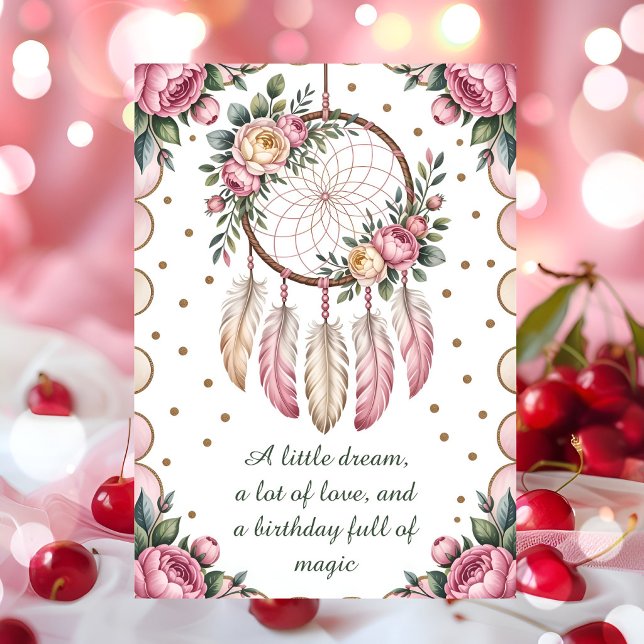 Neutral Floral Bohemian Birthday Karte (Von Creator hochgeladen)