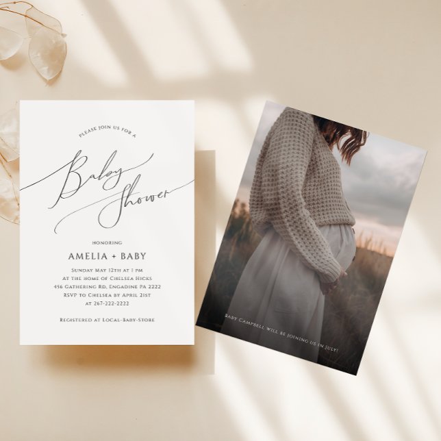 Neutral | Foto Babydusche Einladung (Von Creator hochgeladen)