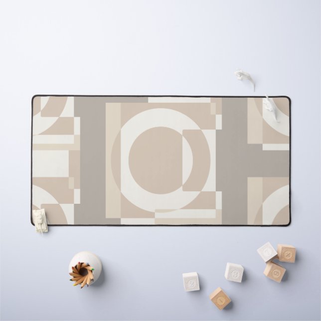 Neutral Geometric Abstract - Modern Bauhaus Schreibtischunterlage (Kindertisch)