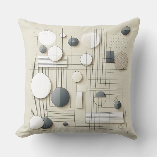 Neutral Geometric Harmony Kissen (Vorderseite)