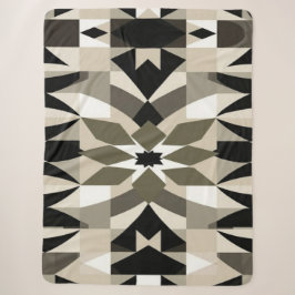 Neutral Geometric Throw Blanket for Modern Living  Sherpadecke