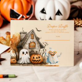 Neutral Ghost Halloween Diapper Raffle Begleitkarte