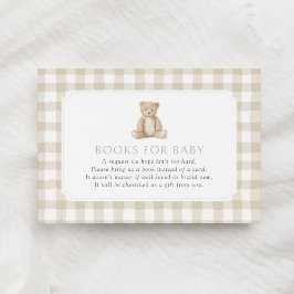 Neutral Gingham Teddy Bear Books for Baby Begleitkarte