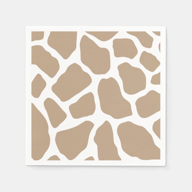 Neutral Giraffe Print Serviette (Vorderseite)
