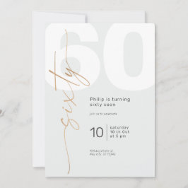 Neutral Gold Elegante Kalligraphie Geburtstag Einladung