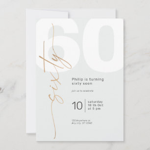 Neutral Gold Elegante Kalligraphie Geburtstag Einladung