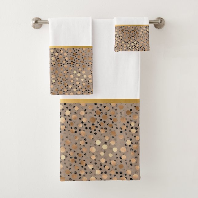 NEUTRAL GOLD SPOT BADEZIMMER TOWEL SET (Insitu)