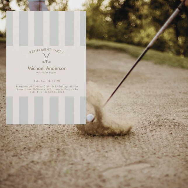 Neutral Golf Retirement Party  Einladung (Von Creator hochgeladen)