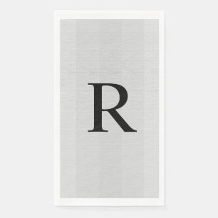 Neutral Gray Textured Mit Monogramm Serviette